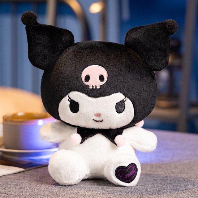 Cute JK Costume Kuromi Plush Toy Kuromi Doll Japanese Style Lolita Plushies with Tag Lovely Original Xmas Gifts for Girl Kids yaoshenbao LED