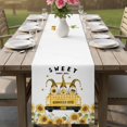 thumbnail image 4 of Gnomes Sunflowers Table Runner 48 Inches, Country Yellow Floral Bees Daisy Bed Runner Dresser Scarves Tabletop for Indoor Outdoor Parties/Ceremony/Banquet, 13" x 48", 4 of 9
