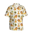 thumbnail image 3 of Xecao Tiger Lion print Hawaiian shirt - a stylish short-sleeve button-down for men, perfect for casual beach and tropical outings., 3 of 9