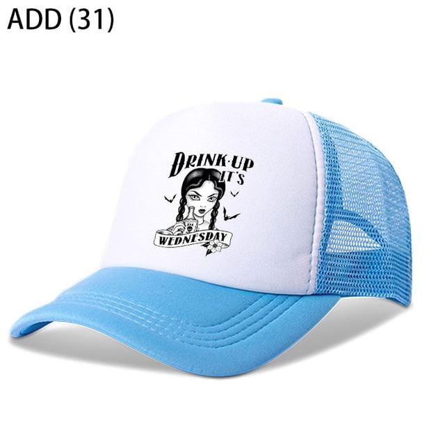 Addams-gorra de béisbol con visera para niña, sombrero con estampado de Anime, moda informal, regalo Fivean unisex