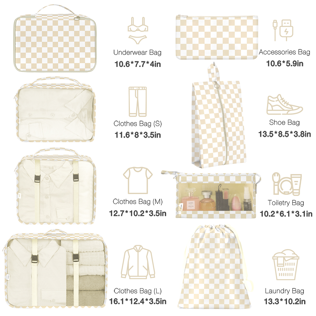 Livhil 8-Piece Packing Cubes for Travel Luggage photo 3