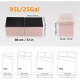thumbnail image 2 of Footrest Ottoman Bench with Storage,34Inch Pink Teddy Velvet Footstool, Coffee Table, Padded Seat, Storage Chest,Blanket Store with Flipping Lid for Livingroom and Bedroom, 2 of 11
