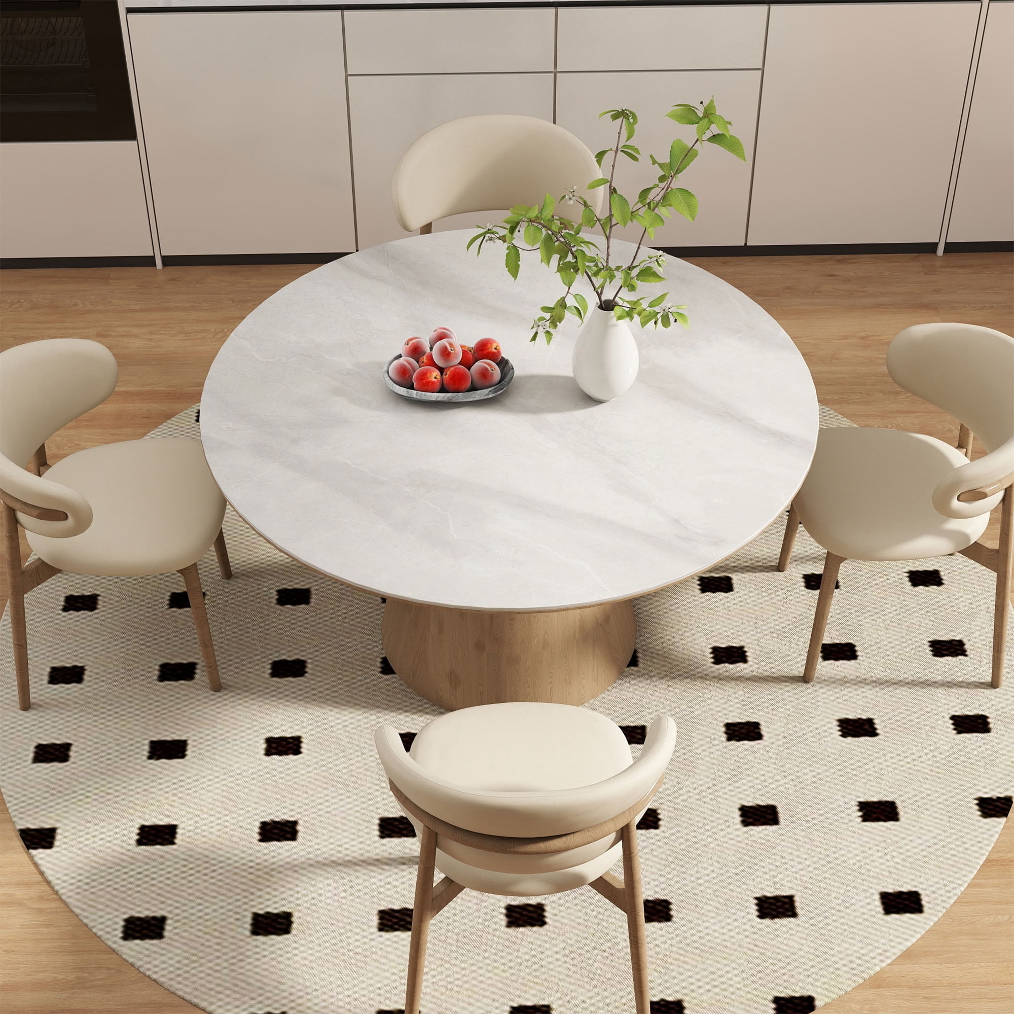 MAYEERTY 20in Round Tempered Glass Table Top, 0.31in Thick Marble Print DIY Replacement Table Cover, Heat & Scratch Proof Desktop for Small Side Coffee Bistro Patio Table