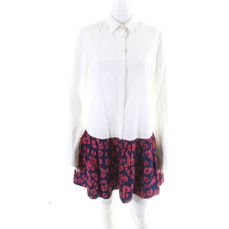 

Pre-owned|Thakoon Addition Womens Button Up Collared Dress White Size 4
