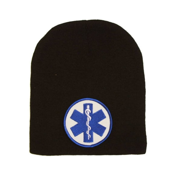Delux Military 3D Patch Embroidery Black Beanie Emergency Medical Service