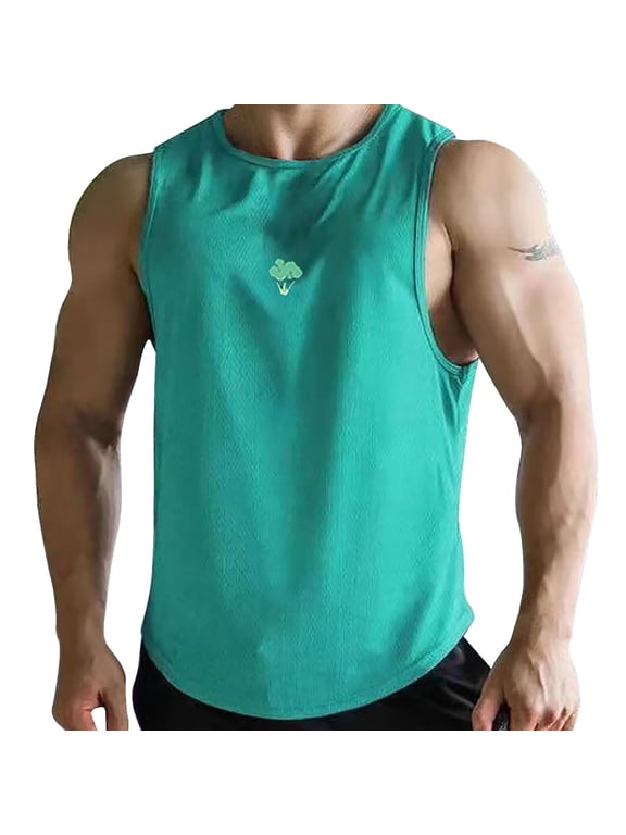 Mens Workout Stringer Tank Tops Gym Shirt Sleeveless Training Bodybuilding Vest(BU1,XXL)
