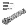 thumbnail image 2 of Uxcell 1Pc Polypropylene Rope Diamond Braid Nylon Cord High Strength 1/4" x 98ft White, Black, 2 of 6