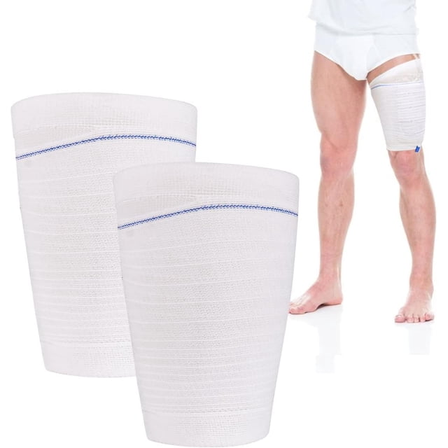 Soporte para bolsa de pierna con catéter, 2 fundas de tela para catéter, soporte para bolsa de orina para pierna, bolsa de drenaje urinario, bolsas de orina que permanecen en su lugar (M)