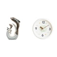 thumbnail image 1 of Estatua De Reloj De Delfín De Cerámica Abstracta, Decoración De Arte Moderno Para Sala De Estar, Oficina, Mesa De Centro, Chimenea, Soporte De TV, Para Colgar En La Pared, Números Silenciosos, 1 of 8