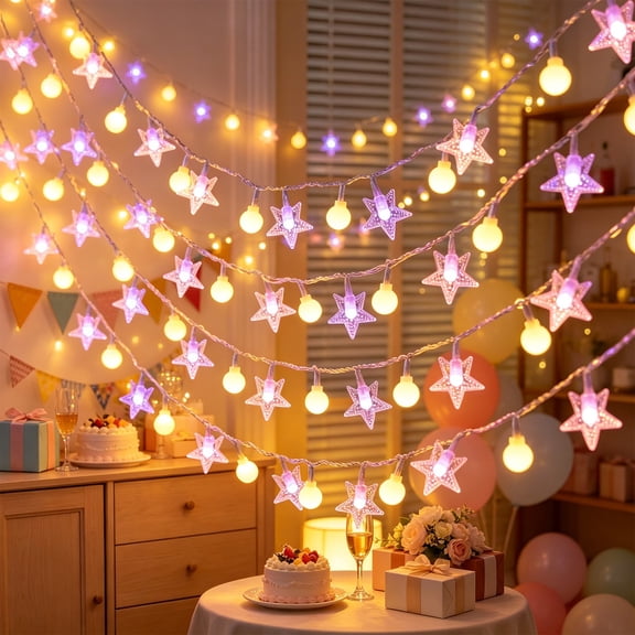 JHRGJIO Christmas Themed Decorative String Lights, Indoor Hanging Lights with Bright LED Bulbs, Festive Ambient Lighting for Gathering Room Porch Mantel Display, 10FT 20LED