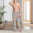 thumbnail image 6 of Lsque Trendy Floral Design Print Men's Pajama Pants, Lounge Pant - Comfortable Home Wear,Elastic Waistband, Stylish Design-Large, 6 of 9