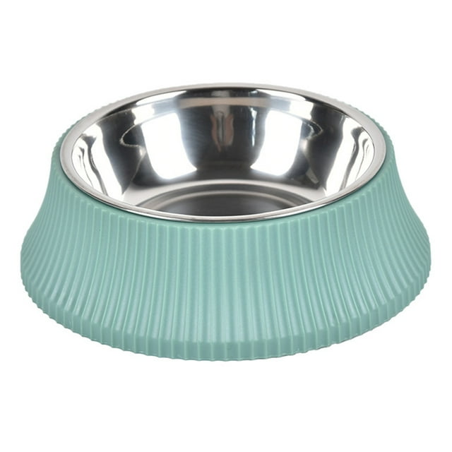Cuenco de comida de acero inoxidable desmontable antivuelco para mascotas con columna romana