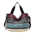 thumbnail image 2 of Sacs à Main pour Femmes Sacs à Bandoulière en Toile Rayures Mosaïque Colorées, 2 of 5