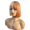 thumbnail image 3 of WIND FLYING 10 Inches Bob Wig with Bangs Pumpkin Head Beige Brown, 3 of 5