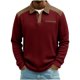 thumbnail image 2 of RKSTN Men's Polos Shirts Oversized Quarter Button Turndown Collar Waffle Weave Corduroy Long Sleeve Golf Tshirts Mens Casual Colorblock Half Button Lapel Regular Fits Comfy T Shirts Spring Clothes, 2 of 8