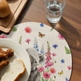 thumbnail image 3 of Pink Flowers Yak Round 15 Inch Placemats Set of 8, Spring Floral Butterflies Rustic HeatResistant Non Slip Place Mats for Dining Table, Wipeable Braided Kitchen Table Mats for Housewarming, 3 of 9