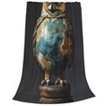 thumbnail image 2 of Pofeuu Owl Globe Sculpture Print Ultra-Soft Micro Fleece Blanket,for Bed Or Sofa,All Season Throw Blankets Flannel Blanket-60"x50", 2 of 7