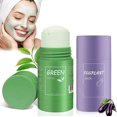 thumbnail image 1 of 2pcs Green Tea/egg Plant Cleansing Mask Stick, Blackhead Remover Hydrating Oil Control, 1 of 5