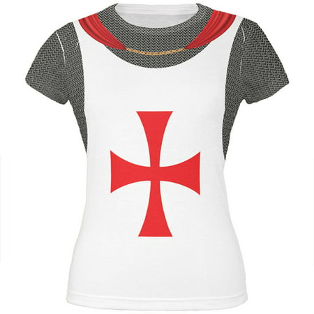 Halloween Knights Templar Armor Costume All Over Juniors T Shirt Multi 2XL