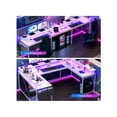 thumbnail image 3 of Ourlova U Shaped Desk. 126 Inch Gaming Desk With Monitor Stand And LED Lights. Reversible Shaped Large Computer Desk With Power Outlets. Large Corner Office Desk With Storage Bag And Hooks, 3 of 8