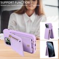 thumbnail image 4 of Nalacover RFID Blocking Wallet Case for iPhone 11 Pro Max, Shockproof PU Leather Magnetic Button Zipper Purse Card Slots & Kickstand Crossbody Phone Case with Shoulder & Wrist Strap,Purple, 4 of 12