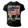 thumbnail image 3 of Leey-World Mens 250 Anniversary Usa Shirt 1776-2026 250th Birthday Patriotic American Flag T-Shirt 4th of July Shirt(Black,XL), 3 of 4