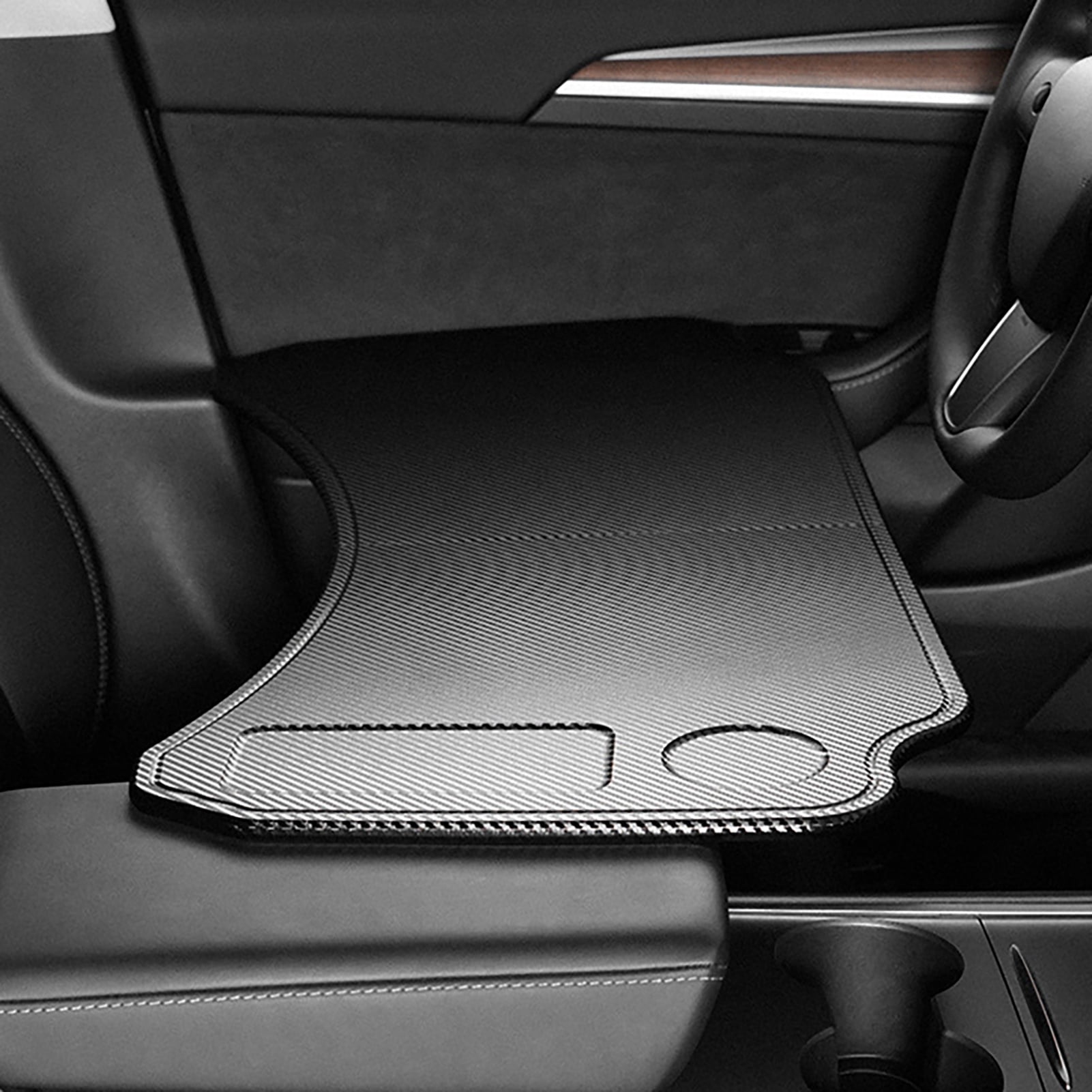 Hevirgo Car Table Foldable Non-slip Easy to Clean Strong Load-bearing Stable Performance Working Table Matte Surface Steering Wheel Seat Laptop Desk for M3/Y