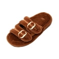 thumbnail image 2 of Willtoo Fuzzy Slippers for Women House Shoes Winter Warm Adjustable Double Straps Fluffy Faux Fur Open Toe Slippers Indoor and Outdoor Women's Slippers, 2 of 4