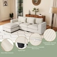 thumbnail image 6 of WestinTrends Hearthside 99" Modular Corduroy L-Shaped Sectional Sofa and Chaise With USB/Type-C Ports and Side Pockets, Cream, 6 of 15