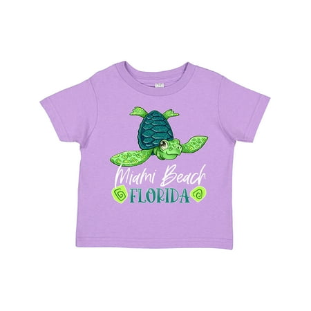 

Inktastic Miami Beach Florida Happy Sea Turtle Gift Toddler Boy or Toddler Girl T-Shirt