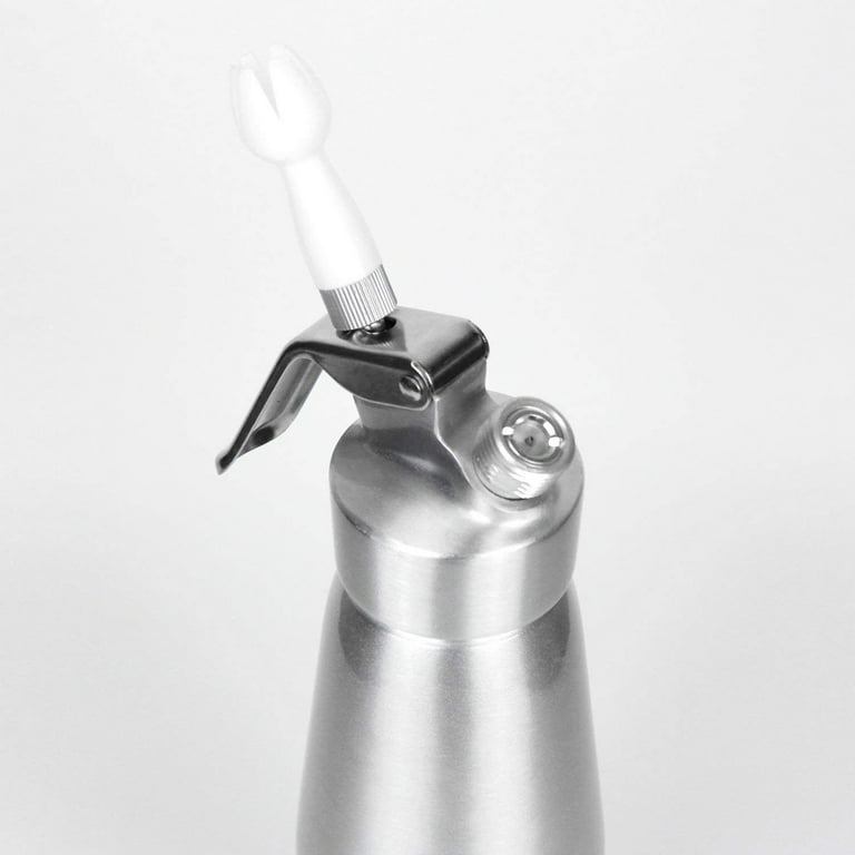 Volcora 500ml Aluminum Whipped Cream Dispenser Silver Professional Whipper 1 Pint 3 Decorating Nozzels