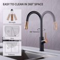 thumbnail image 3 of Kitchen Faucet, 360° Rotatable Kitchen Mixer Tap, Black Kitchen Mixer Tap with 2 Modes, High Pressure Kitchen Faucets, Kitchen Mixer Tap with Spray, 3 of 5