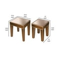 thumbnail image 5 of 21, 17 Inch Side End Table, Mirror Tops, Wood Frames, Set of 2, Brown- Saltoro Sherpi, 5 of 5