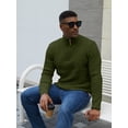 thumbnail image 5 of Fexilor Men's Quarter-Zip Sweater, Cable Knit Mock Neck Slim Fit Business Casual Pullover S-3XL, 5 of 7