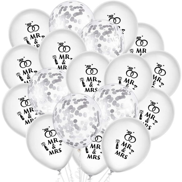 Ballons à confettis blanc