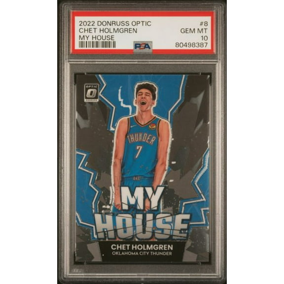 Graded 2022 Panini Donruss Optic Chet Holmgren #8 My House Rookie RC Basketball Card PSA 10 Gem Mint