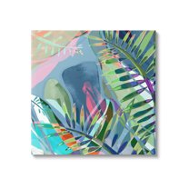 Bold Fern Leaf Overlapping Collage Botanical & Floral Graphic Art Gallery Wrapped Canvas Print Wall Art