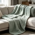 thumbnail image 6 of Breathable Cotton Muslin Throw Blanket, Temperature Regulating Ultra Soft Skin Friendly Cover, Wrinkle Resistant Washable Blanket for Sofa Bed Travel Adult Daily Rest Use, 6 of 9