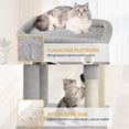 thumbnail image 4 of Hzuaneri Cat Tree, 79.9" Tall Multi‑Level Indoor Cat Tower with Scratching Posts, Platform, Caves, Basket and Hammock, Light Grey, 4 of 9