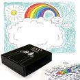 thumbnail image 2 of Ambesonne Cartoon Jigsaw Puzzle Durable Cardboard, Drawn Rainbow Sun, 1000 pcs, Multicolor, 2 of 5