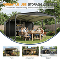 thumbnail image 2 of 12'x23' Metal Carport with Storage Shed, Heavy Duty Carport with Sliding Door, Waterproof & UV Protected Roof, Outdoor Garage Reinforced Structure for Car, Boat, Tractor,Farm, 2 of 11