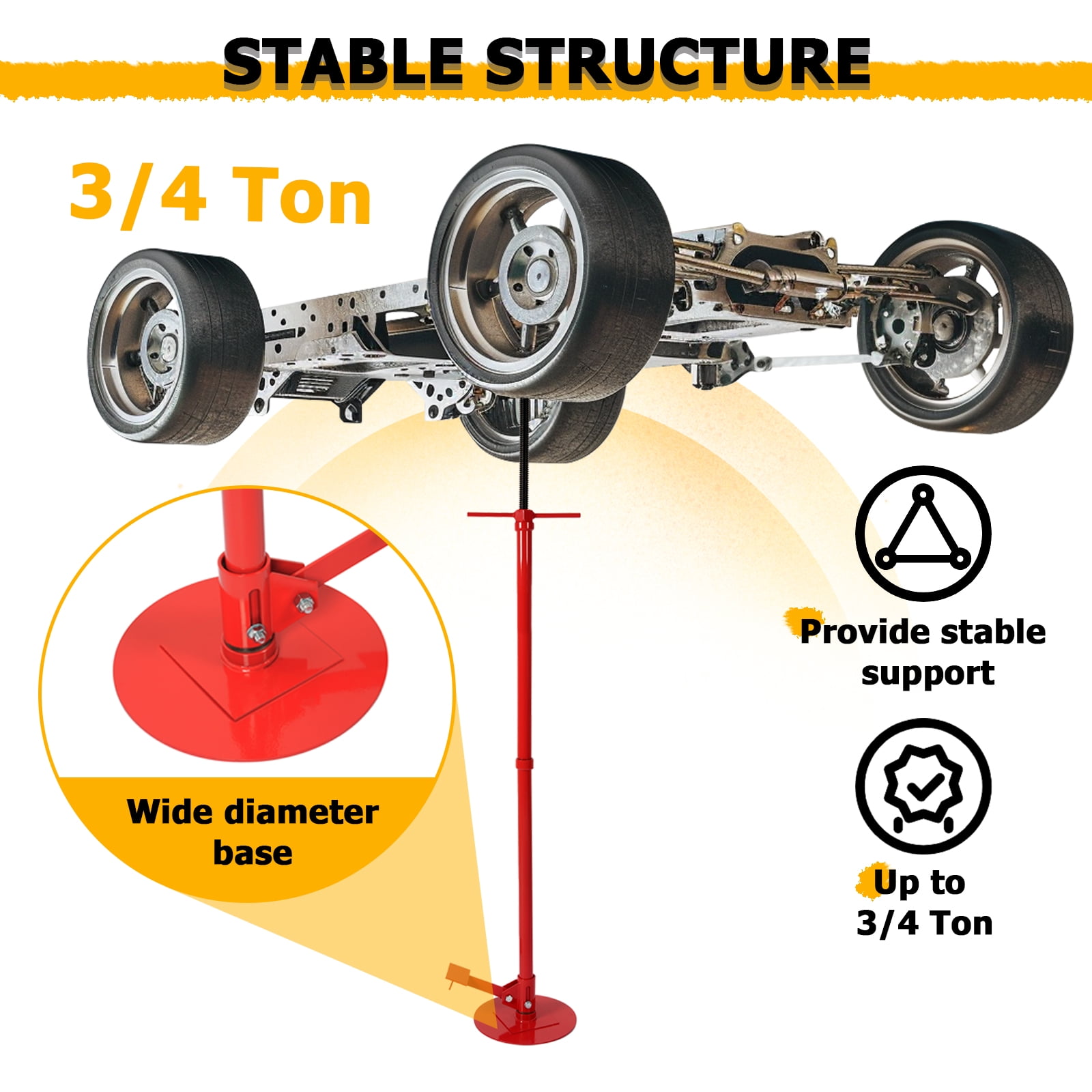 Kojem Underhoist Jack Stand Car Support Stand Engine Lift 3/4 Ton Capacity Under Hoist Lift Jack