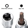 thumbnail image 4 of Uxcell 3/8" Drive x T30 Torx Bit Socket, S2 Steel Bits, CR-V Sockets 48mm Length (For Hand Use Only) 4 Pack, 4 of 7