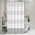 thumbnail image 2 of White Boho Stall 36x72 inches Shower Curtain Set for Bathroom Grey Stripe Lines Bathtub RV Room Partition Decoration Waterproof Fabric Shower Curtains with Hooks, 2 of 6