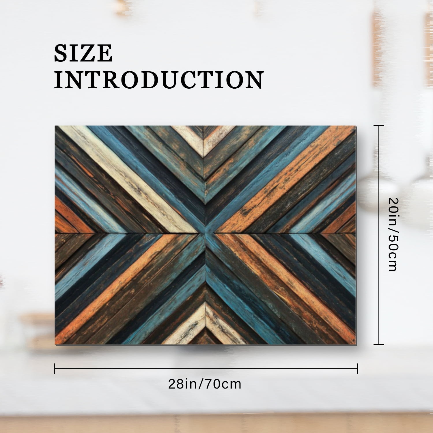 Decorative Stove Top Covers, Colorful Wooden Planks in Herringbone Design Print Diatomite Non-slip Countertop Protector Mat, Multifunctional Kitchen Decor Pad for Kitchen RV (28×20 Inch)