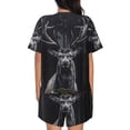 thumbnail image 3 of Lsque Majestic Forest Stag Women's Short-Sleeved Pajama Set - 2 Piece Soft and Lightweight Sleepwear Set-Large, 3 of 9