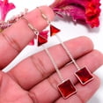 thumbnail image 3 of Red Garnet Gemstone 925 Sterling Silver Handmade Earring 2.73" E107, 3 of 4