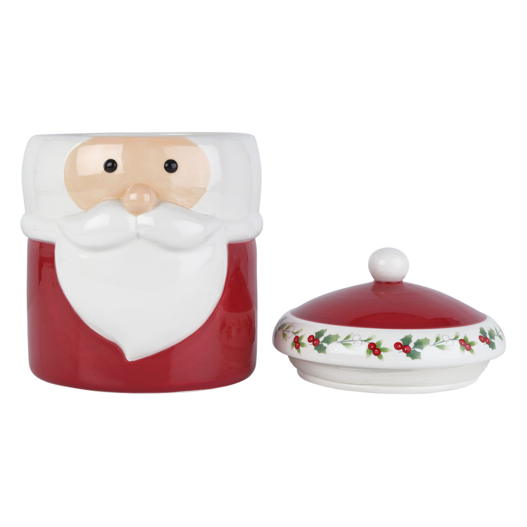 Pfaltzgraff Winterberry 9 in Dolomite Canister Santa