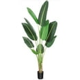thumbnail image 5 of Artificial Bird of Paradise Plant 4 Feet Faux Plant with 10 Trunks, Artificial Banana Leaf Fake Plants with Pot for Home Decor Indoor Living Room Outdoor Office 48inches, 5 of 8