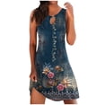 thumbnail image 1 of Womens Fashion Sleeveless Round Neck Casual Printed Dress, 1 of 5